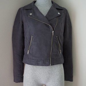 H&M Blue Suede Biker Jacket